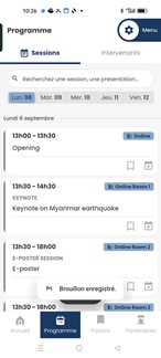 Mobile App Schedule page